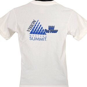 Vintage Western Summit Constructors T Shirt Mens Size Small White Y2K Vision